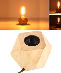Modern Wood Base Desk Lamp Table Lamp Retro E27 Bulb