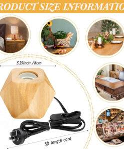 Modern Wood Base Desk Lamp Table Lamp Retro E27 Bulb