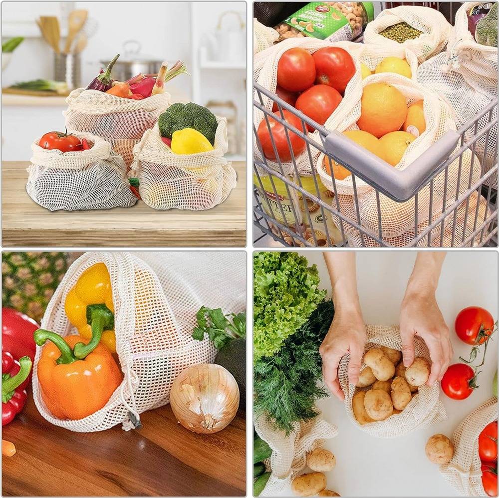 Organic Reusable Fresh Produce Cotton Food Bags