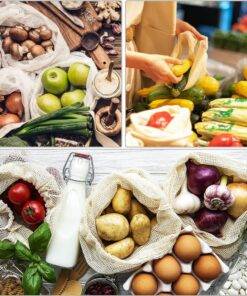 Organic Reusable Fresh Produce Cotton Food Bags