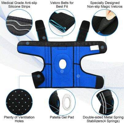 Professional Knee Brace with Patella Gel Pad & Side Stabilisers