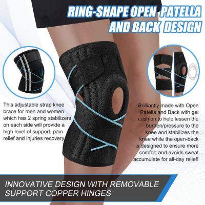 Professional Knee Brace with Patella Gel Pad & Side Stabilisers