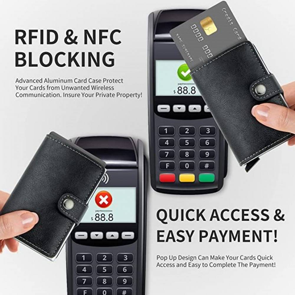 RFID Blocking PU Leather Men Woman Wallet