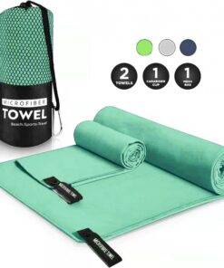 Set of 2 Microfiber Travel Towel Set Fast Drying Lightweight