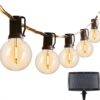 Solar String Lights Outdoor G40 Patio Lights with 25 LED Bulbs, 4 Light Modes, 7.6M
