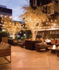 Solar String Lights Outdoor G40 Patio Lights with 25 LED Bulbs, 4 Light Modes, 7.6M