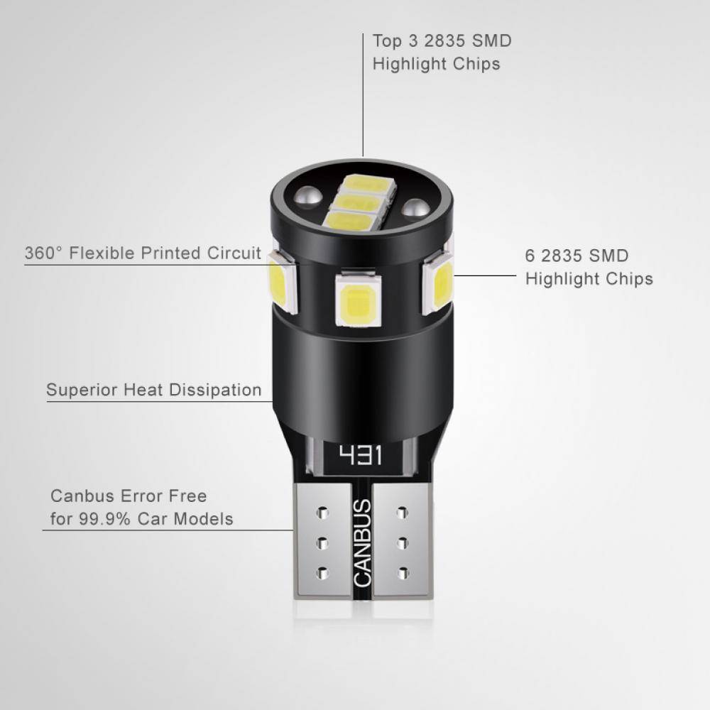 T10 Canbus LED park light bulb 2835 SMD 152lm High Lumen Super Bright