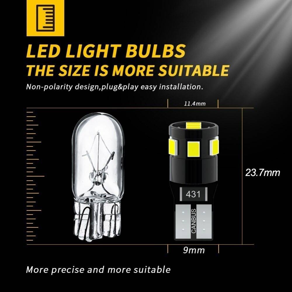 T10 Canbus LED park light bulb 2835 SMD 152lm High Lumen Super Bright