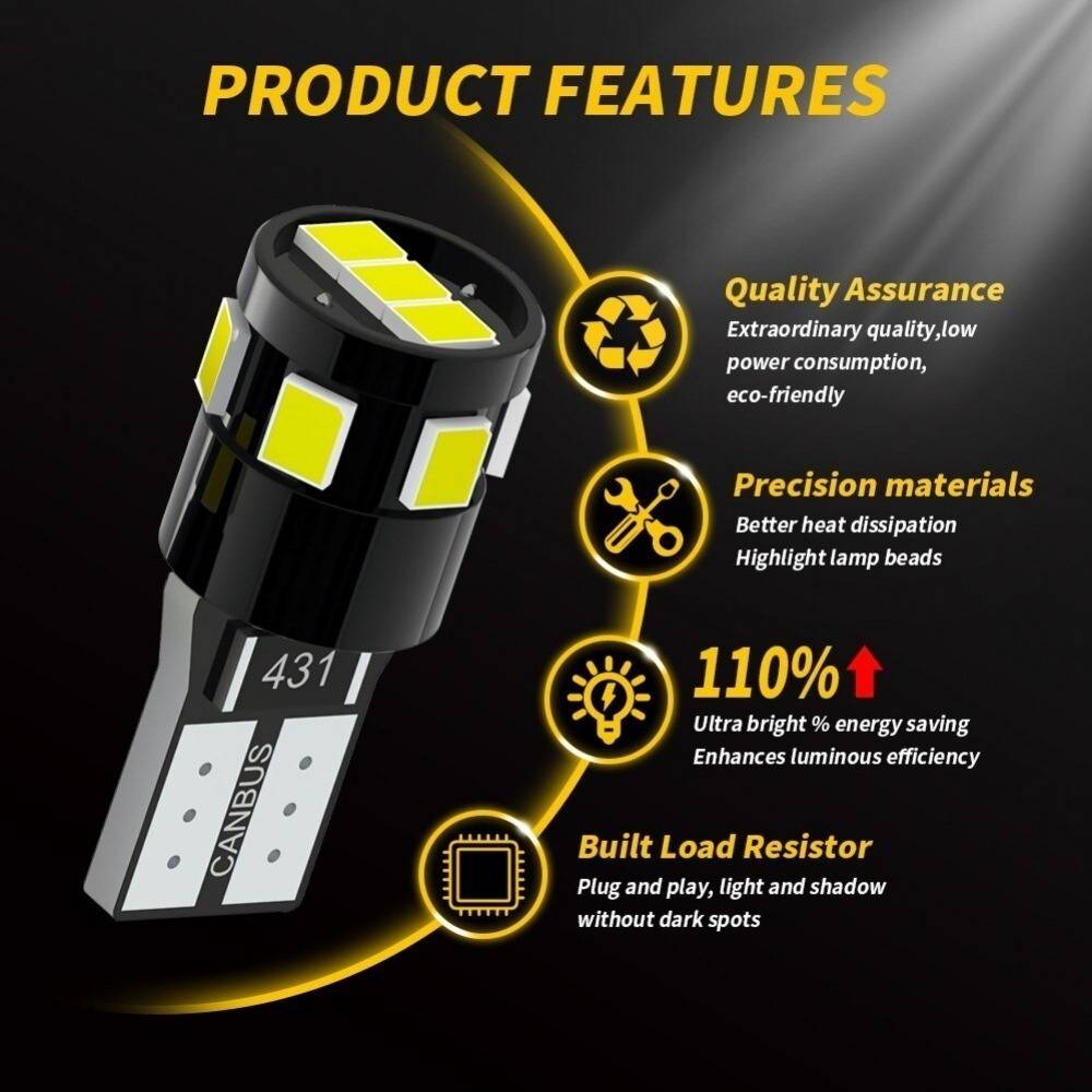 T10 Canbus LED park light bulb 2835 SMD 152lm High Lumen Super Bright