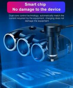 USB Car Charger Cigarette Lighter Splitter Voltage Display 12-24V