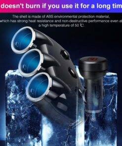 USB Car Charger Cigarette Lighter Splitter Voltage Display 12-24V