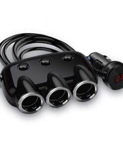 USB Car Charger Cigarette Lighter Splitter Voltage Display 12-24V