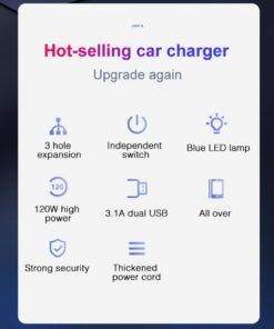 USB Car Charger Cigarette Lighter Splitter Voltage Display 12-24V