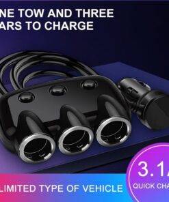 USB Car Charger Cigarette Lighter Splitter Voltage Display 12-24V