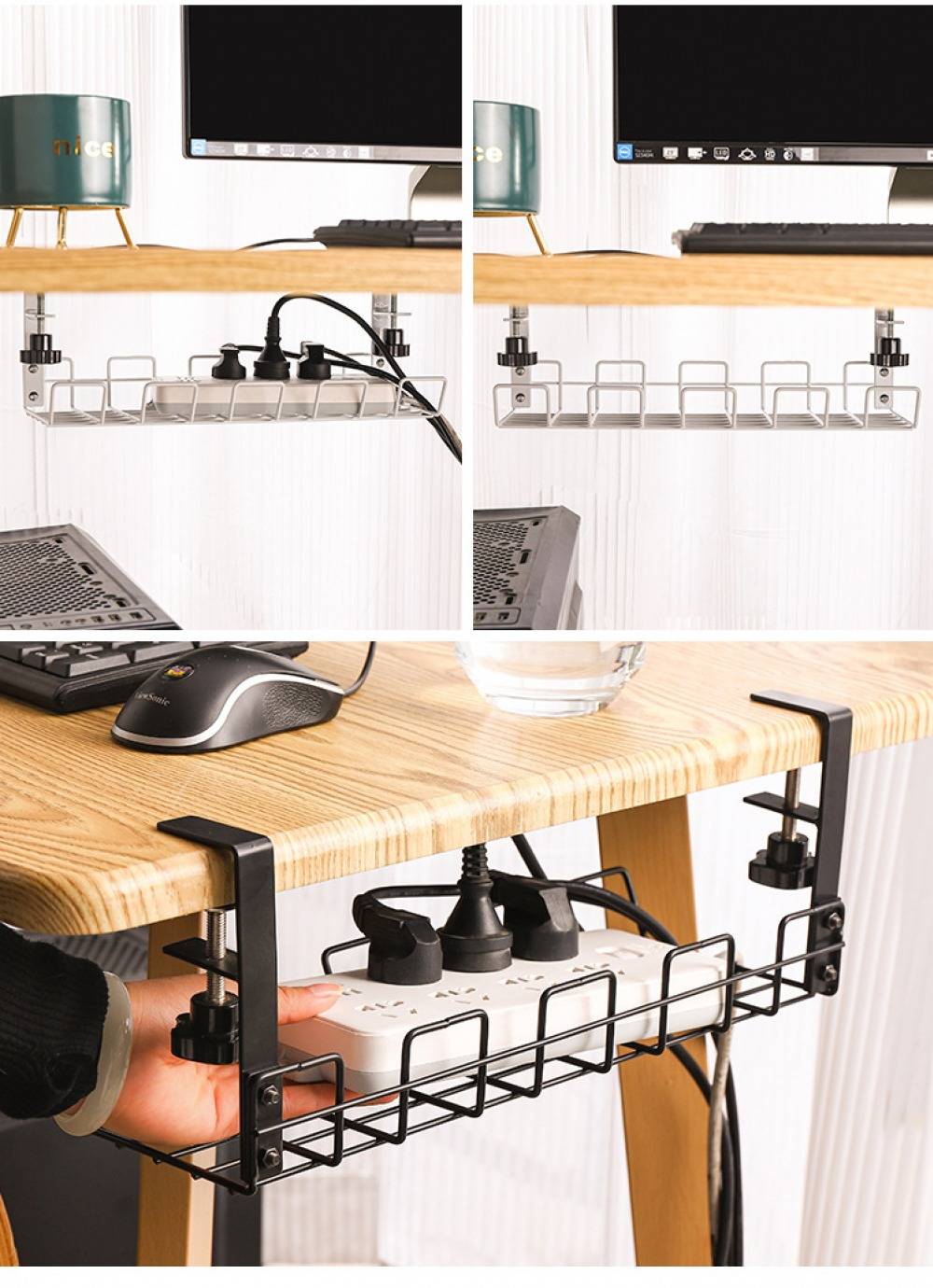 Under Desk Cable Management Organiser Tray