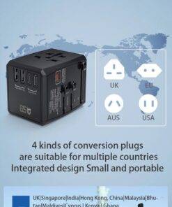 Universal GaN Travel Adapter PD Type-C 65W for MacBook laptop