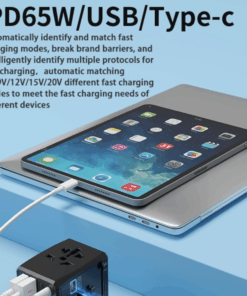 Universal GaN Travel Adapter PD Type-C 65W for MacBook laptop