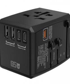 Universal GaN Travel Adapter PD Type-C 65W for MacBook laptop