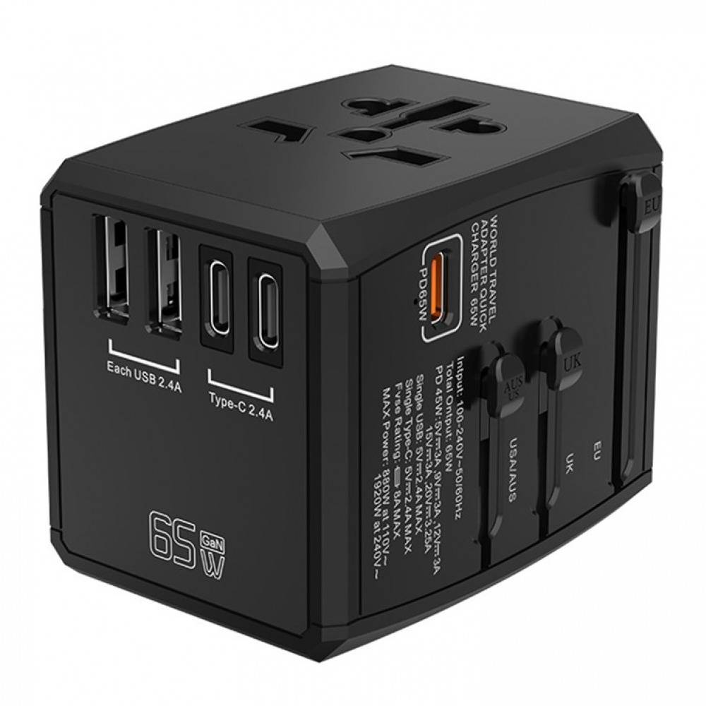 Universal GaN Travel Adapter PD Type-C 65W for MacBook laptop