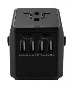 Universal Travel Adapter Convertor 4 USB, 2 USB-C PD
