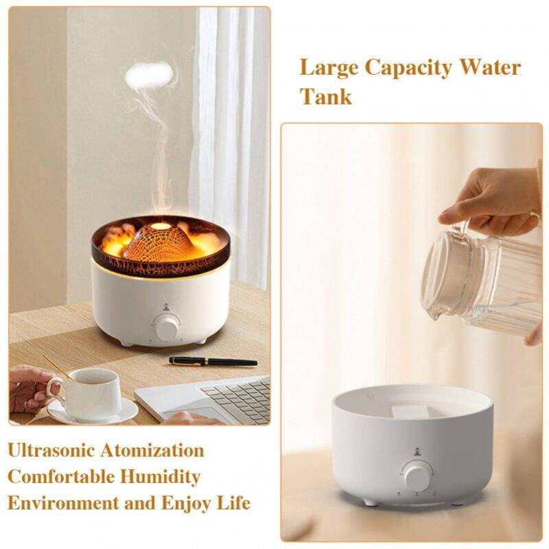 Volcano Aroma Air Diffuser Humidifier Fire Flame - Purified NZ