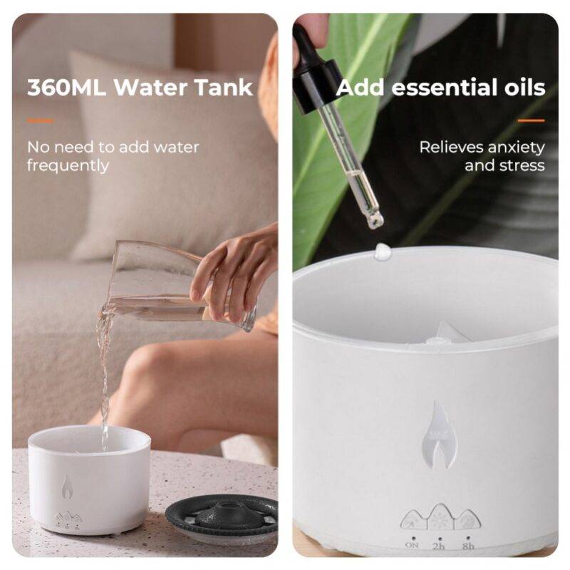 Volcano Aroma Air Diffuser Humidifier Fire Flame - Purified NZ