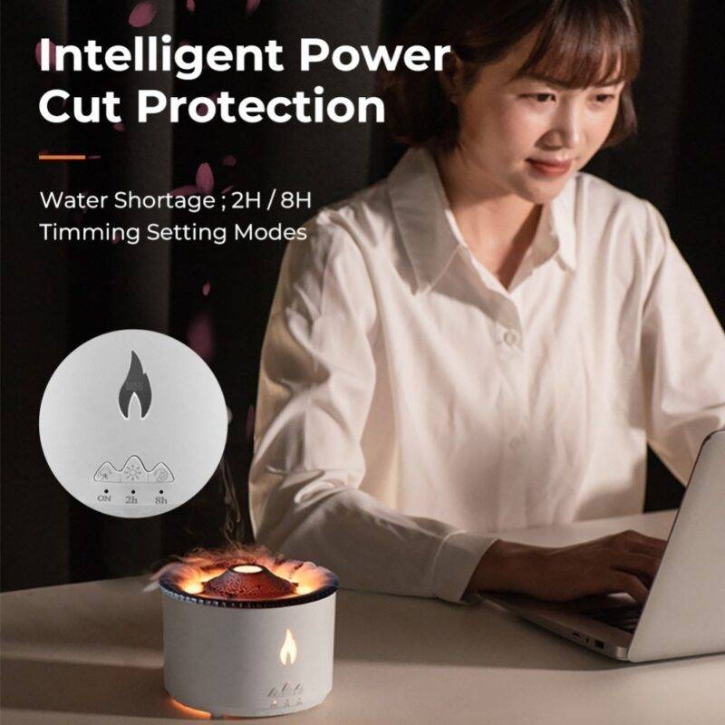 Volcano Aroma Air Diffuser Humidifier Fire Flame - Purified NZ