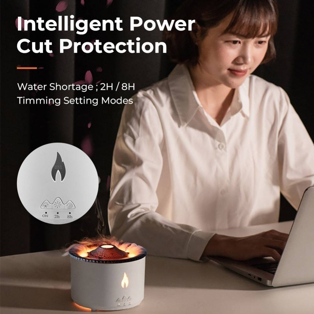 Volcano Aroma Air Diffuser Humidifier Fire Flame