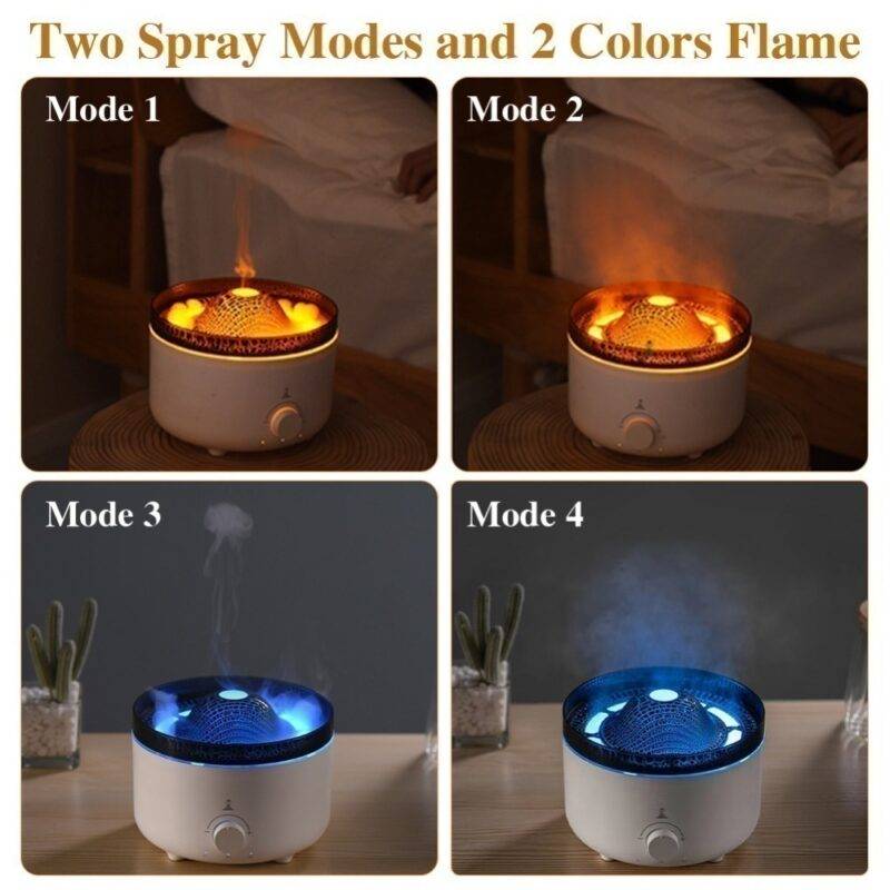 Volcano Aroma Air Diffuser Humidifier Fire Flame - Purified NZ