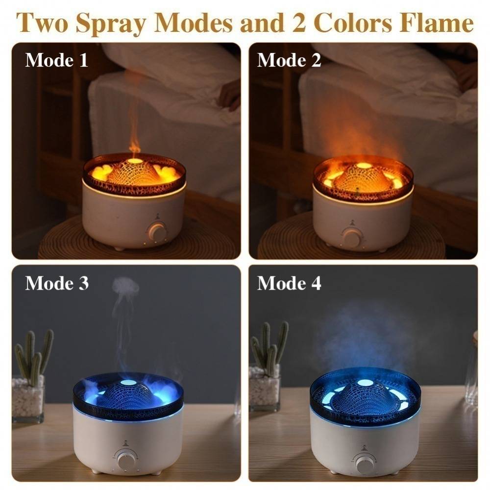 Volcano Aroma Air Diffuser Humidifier Fire Flame