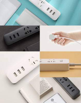 Xiaomi Power Extension Cord Household Lead with 3 USB 1.8M &#8211; 2 Colours