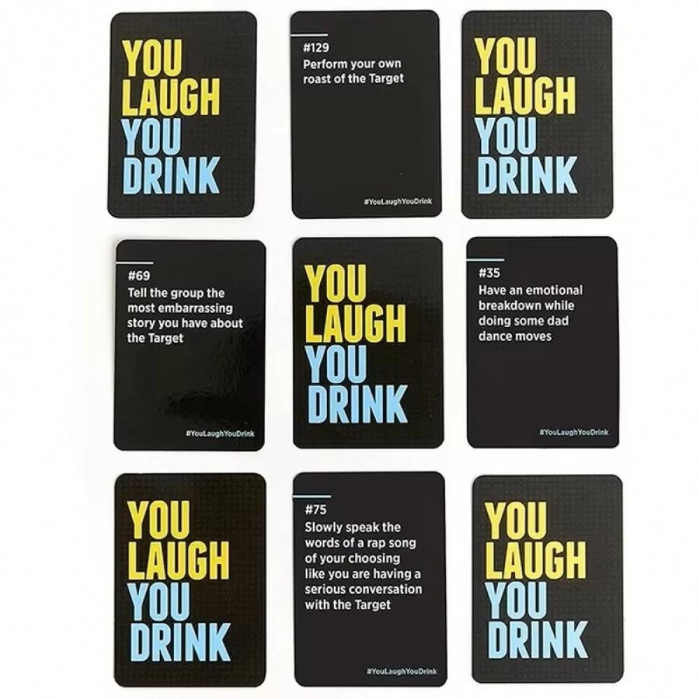 You Laugh You Drink Party Board Game Card