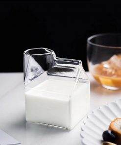 square milk glass milk box glass mug milk box cup