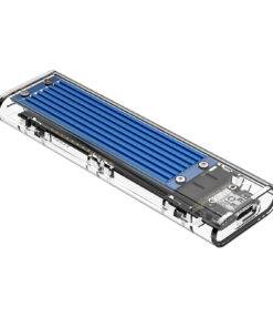 Orico Transparent M.2 NVMe SATA SSD Enclosure - blue aluminium heatsink, USB-C port