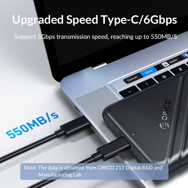 Orico USB 3.1 Gen1 5Gbps Type-C connection diagram with PS5 and TV